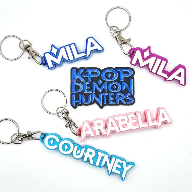 Kpop Hunters Inspired Personalised Name Keychain